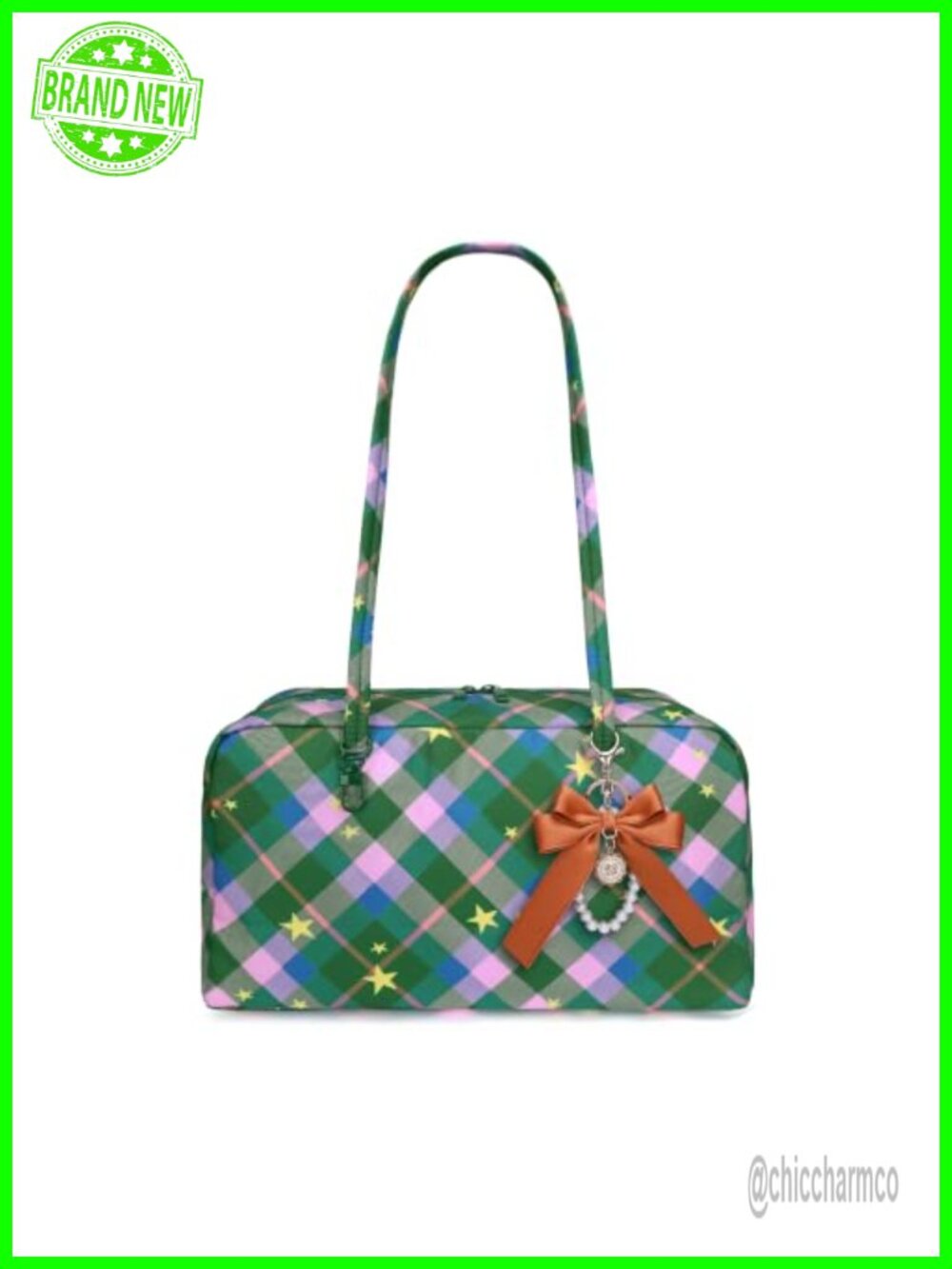 Large Nylon Bowler Bag Soft Slouchy Tote Zip Hobo Travel Purse with Bowknot